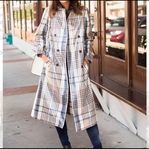 something navy plaid coat